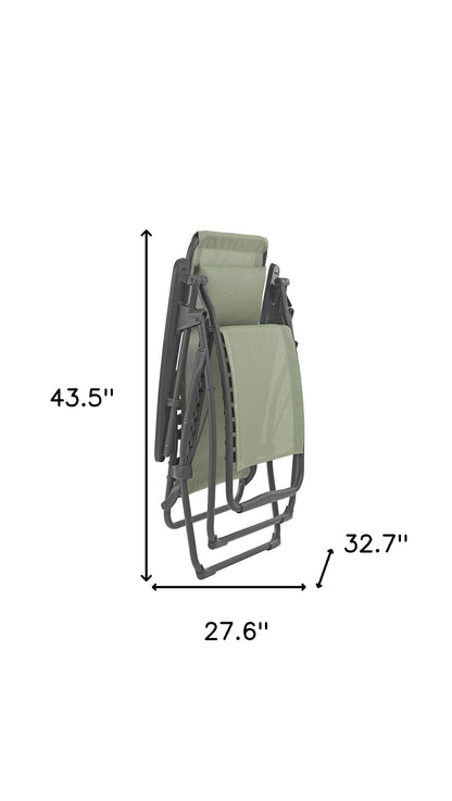 28" Green Steel Outdoor Zero Gravity Chair