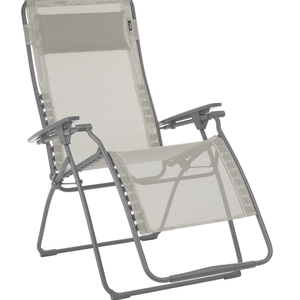 30" Light Gray Steel Outdoor Zero Gravity Chair