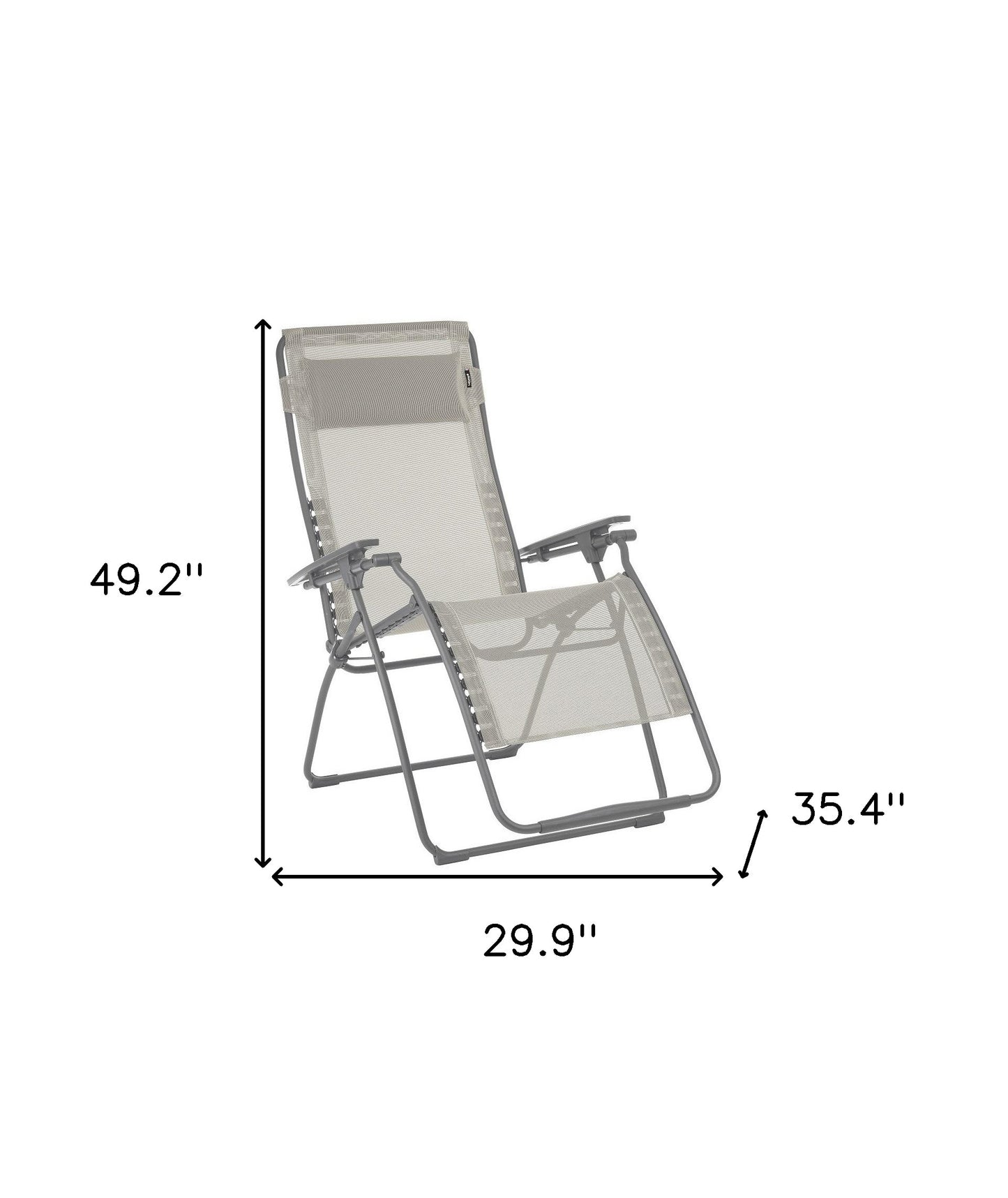 30" Light Gray Steel Outdoor Zero Gravity Chair