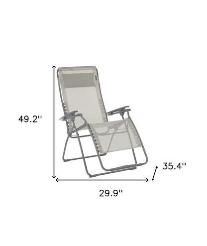 30" Light Gray Steel Outdoor Zero Gravity Chair