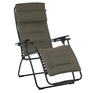 30" Gray Steel Outdoor Zero Gravity Chair with Gray Cushion