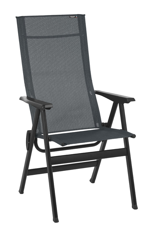 24" Gray and Black Steel Outdoor Arm Chair