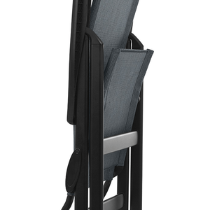 24" Gray and Black Steel Outdoor Arm Chair