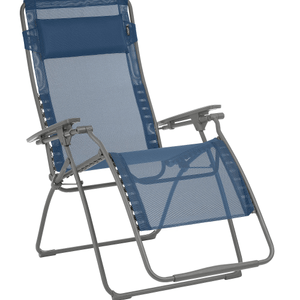 30" Blue and Gray Steel Outdoor Zero Gravity Chair