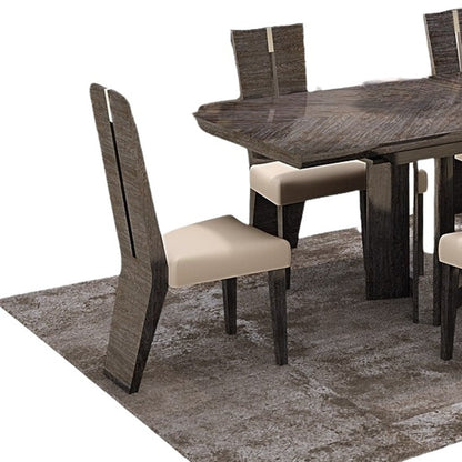 Seven Piece Gray Dining Set with Six Chairs