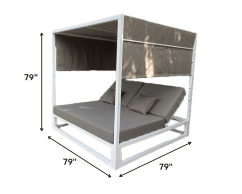 79" White Aluminum and Cushions Patio Loveseat