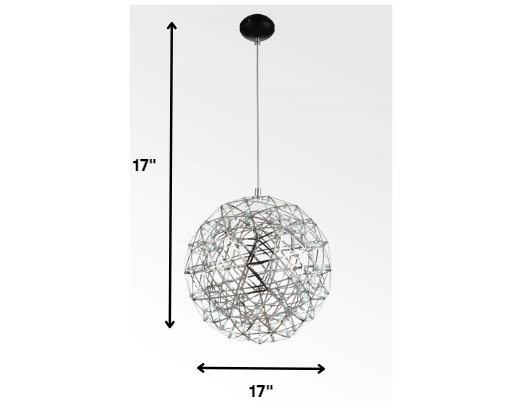 17 X" 17" Stainless Steel Pendant Lamp