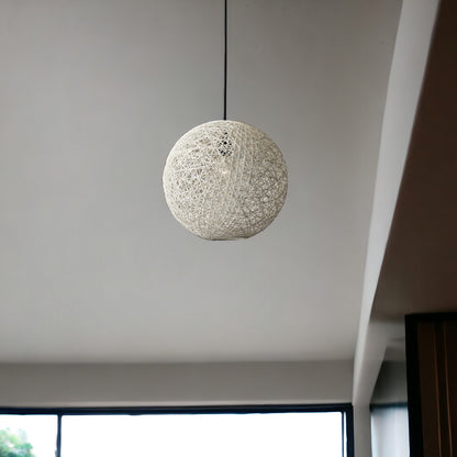 Groovy Rattan String Shade Large Pendant Light