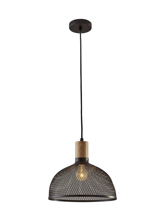 Caged Black Metal Large Ceiling Pendant