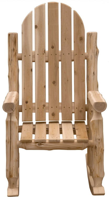 27" Natural Wood Solid Wood Indoor Outdoor Rocking Chair