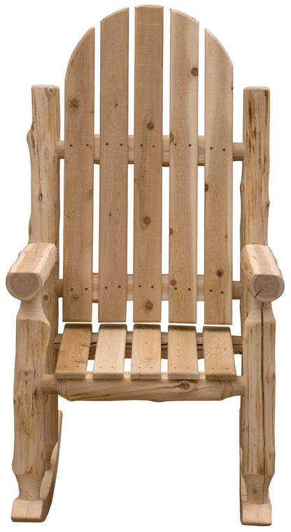 27" Natural Wood Solid Wood Indoor Outdoor Rocking Chair