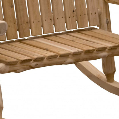 48" Natural Wood Indoor Outdoor Rocking Chair