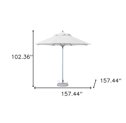 13' White Polyester Round Market Patio Umbrella