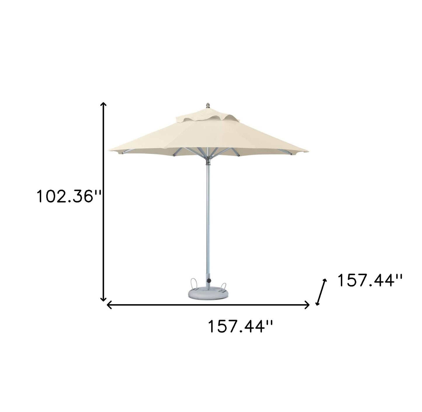 13' Ecru Polyester Round Market Patio Umbrella