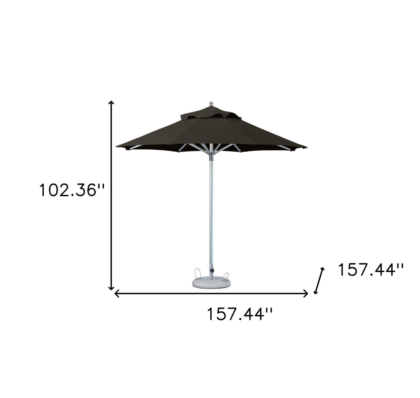 13' Black Polyester Round Market Patio Umbrella