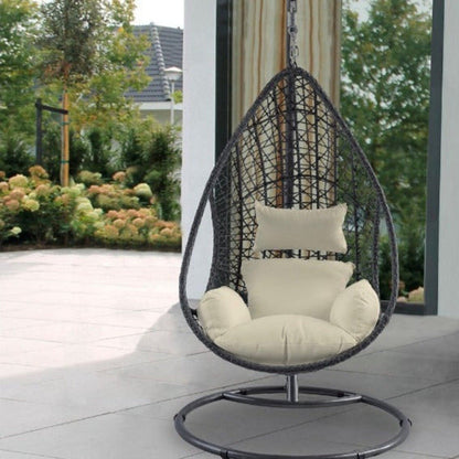 Whiteline Bravo Outdoor Egg Chair - GRY/WHT