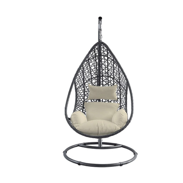 Whiteline Bravo Outdoor Egg Chair - GRY/WHT