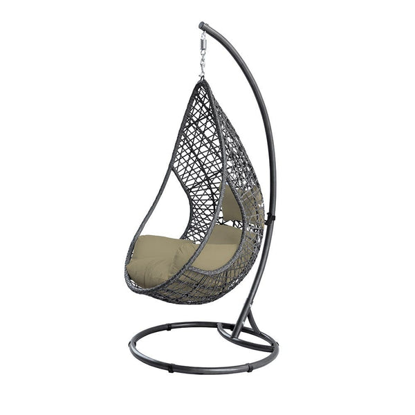 Whiteline Bravo Outdoor Egg Chair - GRY/WHT