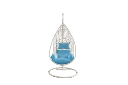 Whiteline Bravo Outdoor Egg Chair - WHT/BLU